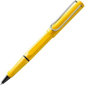 Lamy safari yellow - Rollerball Pen with ergonomic grip & line width M - for pleasant long writing - made of robust ASA plastic - including rollerball refill M 63 in blue
