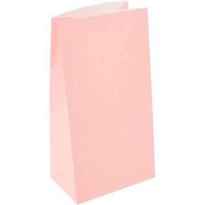 Vibrant Pastel Pink Paper Party Bags (Pack of 12) - Premium Quality, Perfect for Celebrations & Gifts
