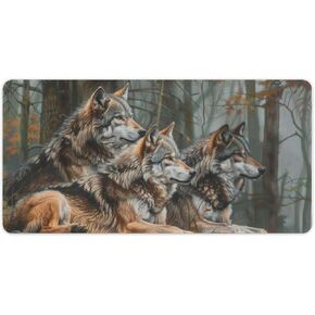 الذئاب Mousepad كبيرة الذئب فأر اللوحة الأسرة عائلة Wolf Desk لوحة مفاتيح لوحة الكمبيوتر Pad Wildlife Computer Mouse Mous