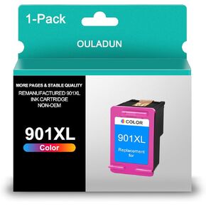 901 Color Ink Cartridges Remanufactured for HP 901XL 901 XL Tri-Color Ink Work for HP Officejet 4500 J4500 J4524 J4540 J4550 J4580 J4624 J4640 J4660 Printer(1 Tri-Color)