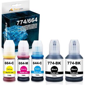 Compatible Ink Bottle Replacement for 774 664 Ink Refill Used for ET-3600 ET-4550 ET-16500 ET 3600 ET 4550 ET 16500(5 Pack)