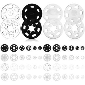 SEWACC Sew-on Snap Buttons 120 Sets Snap Fasteners Buttons Invisible Press Button for Sewing
