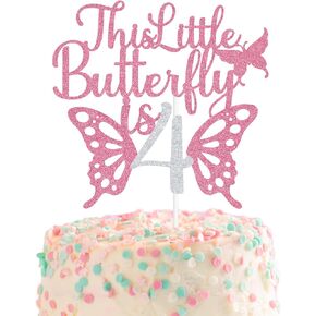 Happy 8th Birthday Cake Topper, It's Great to be 8, This Little Butterfly is 8, Butterfly Girl's 8th Birthday Party Decorations