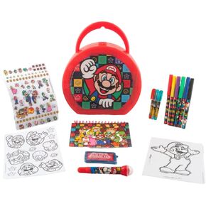 Super Mario Brothers Coloring & Sticker Activity Set for Kids with Travel Carrying Case
