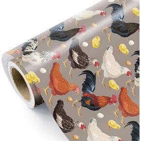 WRAPAHOLIC Farm Animals Wrapping Paper Roll - Mini Roll - 17 Inch x 16.5 Feet - Farm Animal Design for Farm Party, Barnyard Birthday, Baby Shower