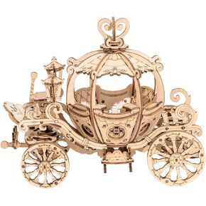 Rolife 3D Wooden Puzzle Wood Craft Kit-DIY Model Toy-Home Decoration-Best Educational Christmas Birthday Day Gift for Boys Girls Friends Son Adults (Pumpkin Carriage)
