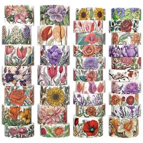 Washi Tape Set 32 Rolls, Four Seasons Forest Natural Washi Tapes for Journaling, Planner, Trees Masking Decorative Tape for Scrapbook Supplies, Junk Journal Supplie (Spring, Summer, Fall, Winter)
