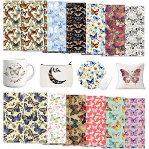 Tintnut Butterfly Pattern Sublimation Transfer Paper - 12 Sheets 12"x10", Colored Sublimation Ink Transfer Sheets for DIY Mugs, Tumblers, T-Shirts