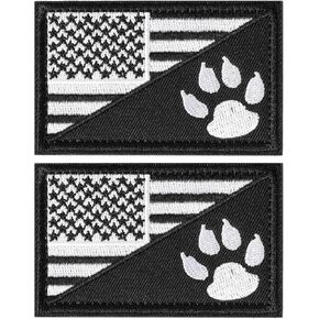 2 Pcs Tactical Patches with Hook and Loop Embroidered Patch for Backpacks Caps Hats Jackets Pants, Rectangular Military Army Uniform Emblems, Size 3x2 Inches (Grey & Red)