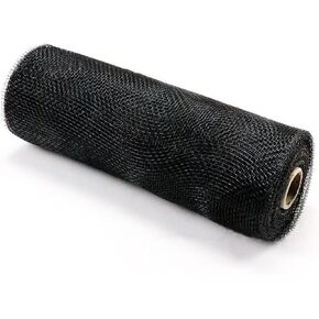 Deco Mesh 10 inch x 10 Yards Each Roll, Set of 2 Black Solid Color Mesh Ribbons for Wreaths, Swags, Craft, Party and Decorating Supplies- 2 Rolls