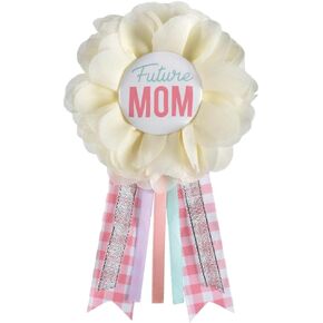 Amscan Award Ribbon - Premium Fabric, Perfect for Baby Showers & Gender Reveals - 1 Piece, Future Dad, 6.5" x 3.5", Blue & Silver