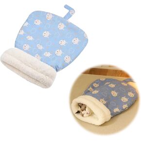 Cat Sleeping Bag, Soft Plush Winter Cat Cave Bed Self-Warming Sack for Indoor Cats Small Dogs (Pink)