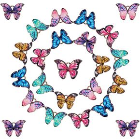 32 PCS معلقات سحر الفراشة ملونة مختلطة لصنع المجوهرات