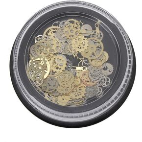 LIANXUE 120 Pcs Mixed Steampunk Cog Gear Charm Resin Fill Accessories Craft Charm for Resin Casting Jewelry Resin Making Project GoldSliver Bronze Copper