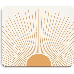 Boho Sun Mouse Pad - Boho Sunshine Decor Office Desk Mousepad, Sun Decor Mouse Pads, Gifts for Employees, Boho Gifts for Women, Sunshine Coworker Gift, 9.5x8 Inches