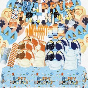 Ultimate Themed All in one Party Decoration Set – Perfect for Birthdays, Weddings, and Celebrations plates forks knives napkins straws tablecloth balloons