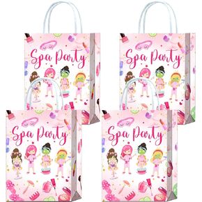 16 Pcs Spa Birthday Makeup Pajamas Sleepover Party Favor Bags,Spa Birthday Cosmetics Party Goodie Treat Candy Snack Gift Bags for Kids Girls Women Party Supplies decorations