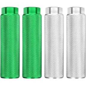 HARFINGTON 2 Pairs Bike Pegs Aluminum Alloy Rear Stunt Pegs Anti-Skid Back Seat Stands Fit 3/8" Axles for Mountain Bike, Black & Silver in Kuwait