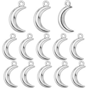 SUNNYCLUE 1 Box 100Pcs Moon Charm Silver Crescent Moon Charms Bulk Witchy Celestial Luna Alloy Moon Charm for Jewelry Making Charms Supplies DIY Necklaces Bracelets Earrings Crafts Adults Gifts