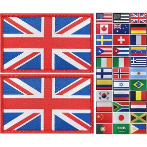 JBCD 2 Pack UK Flag United Kingdom Patch British Flags Tactical Patch Pride Flag Patch for Clothes Hat Patch Team Military Patch