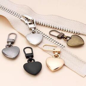 5Pcs Multicolor Heart Shaped Journey Studio Replacement Metal Zipper Backpack Zippers Mend Fixer Repair for Coats Jackets Pants Luggage, Fasteners, Sewing Notions and Supplies