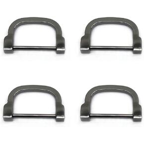 4pcs 30mm Inner diameter D Ring Detachable screw bulb buckle for Sewing, Keychains, Belts and Dog Leash and on (Black)