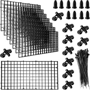 8Pcs Fish Tank Divider, 5.9x11.8in/15X30cm Aquarium Filter Bottom Divider Plastic Grid Tray Egg Crate, Fish Tank Bottom Isolation with 10 Sucker Clips and Bracket Ties