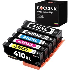 COCCINK 410XL Ink Cartridges for Epson 410 XL T410 for Expression Premium XP-7100 XP-830 XP-640 XP-630 XP-530 XP-635 Printer T410XL Combo Pack Inkjet (Black Cyan Magenta Yellow Photo Black, 5 Pack)