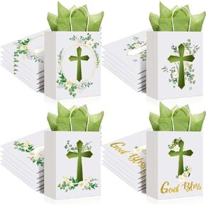 Thenshop 24 Pack Pack Hight Gips with Tissue Paper Porpism First Compleles Hig Bag Bag Dender Bass Cross God Gud Bass with First Compleinion Partism Church Form in Kuwait