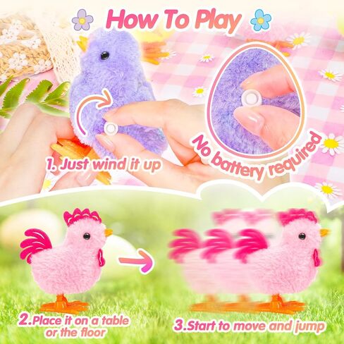 Wind Up Toys for Kids Easter Basket Stuffers, 9Pcs Jumping Plush Chicks Small Fidget Toys for Easter Egg Hunt Treasure Box Classroom Prizes Party Favors Goodie Bags Fillers Gifts in Saudi Arabia
