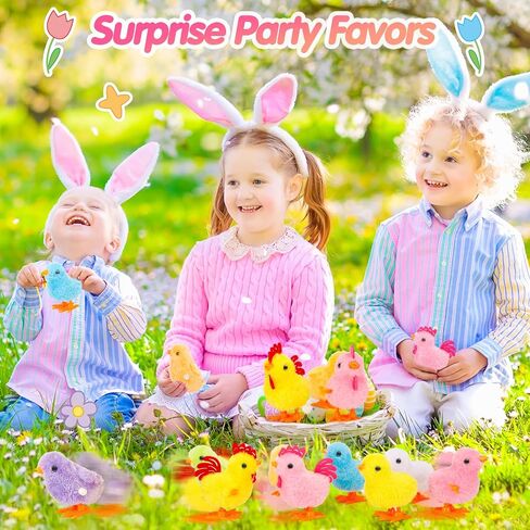 Wind Up Toys for Kids Easter Basket Stuffers, 9Pcs Jumping Plush Chicks Small Fidget Toys for Easter Egg Hunt Treasure Box Classroom Prizes Party Favors Goodie Bags Fillers Gifts in Saudi Arabia
