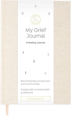 Promptly Journals, My Grief Journal: A Healing Journey (Wheat, Linen) | Guided Journal for Grief | Grief and Loss Journal | Grief Journal for Mental Health in Saudi Arabia