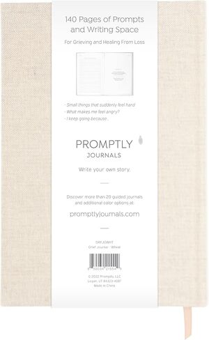 Promptly Journals, My Grief Journal: A Healing Journey (Wheat, Linen) | Guided Journal for Grief | Grief and Loss Journal | Grief Journal for Mental Health in Saudi Arabia