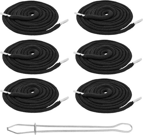 Mandala Crafts Black Drawstring Replacement Draw Cord for Sweatpants Waist - 6 55 Inch Cotton Flat Drawstring Cord Hoodie String Replacement & Drawstrings Threader in Saudi Arabia