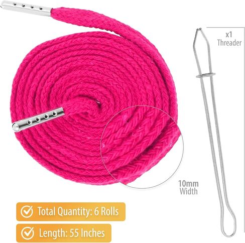 Mandala Crafts Black Drawstring Replacement Draw Cord for Sweatpants Waist - 6 55 Inch Cotton Flat Drawstring Cord Hoodie String Replacement & Drawstrings Threader in Saudi Arabia