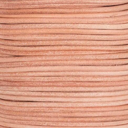 3 mm Natural Round Leather Cord - 25 Yards - Perfect for Crafts, DIY, Jewelry, and More! in Saudi Arabia