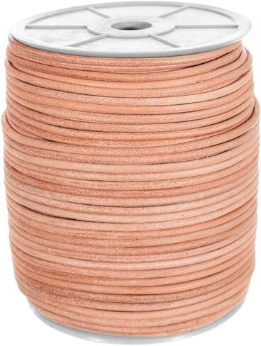 3 mm Natural Round Leather Cord - 25 Yards - Perfect for Crafts, DIY, Jewelry, and More! in Saudi Arabia