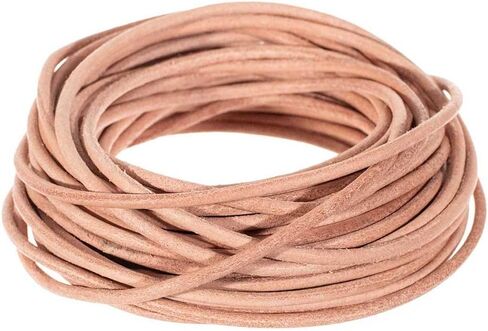 3 mm Natural Round Leather Cord - 25 Yards - Perfect for Crafts, DIY, Jewelry, and More! in Saudi Arabia