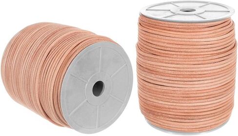 3 mm Natural Round Leather Cord - 25 Yards - Perfect for Crafts, DIY, Jewelry, and More! in Saudi Arabia