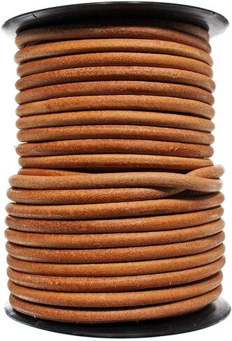 3 mm Natural Round Leather Cord - 25 Yards - Perfect for Crafts, DIY, Jewelry, and More! in Saudi Arabia