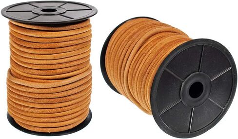 3 mm Natural Round Leather Cord - 25 Yards - Perfect for Crafts, DIY, Jewelry, and More! in Saudi Arabia