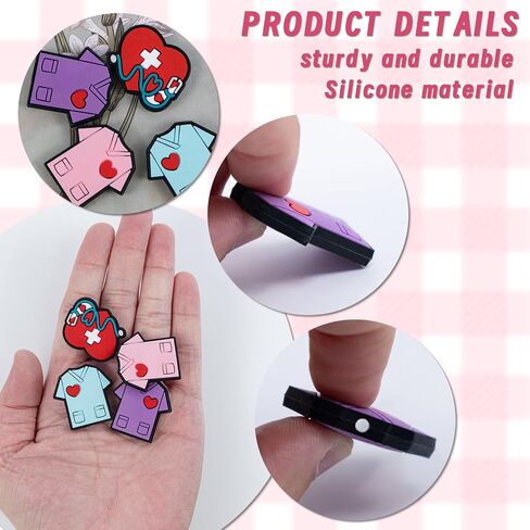 16 Pcs Stethoscope Silicone Focal Beads Nurse Colorful Silicone Focal Beads Bulk DIY Crafts Loose Spacer Beads for Keychain Jewelry Making Accessories Handmade Crafts (Colorful) in Kuwait