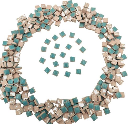 1.2x1.2cm (12/25 inch) Square Ceramic Mosaic Mosaic Tiles,1.1lb Ceramic Mosaic Pieces DIY Hobbies Handmade for Craft Bathroom Kitchen Home Decoration (Pink) in Kuwait