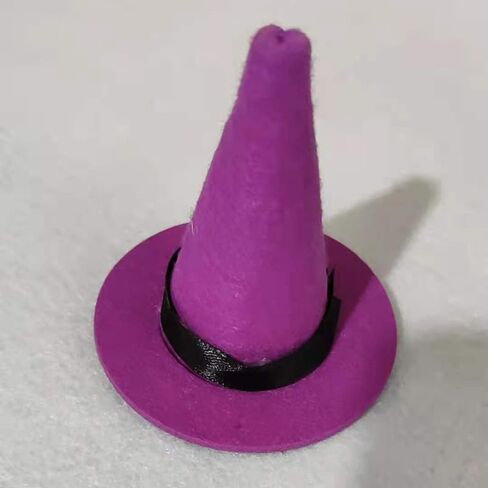 Mini Witch Hat with Mini Broom Miniature Straw Brooms for Halloween Party Craft Witches Decoration (Purple) in Kuwait