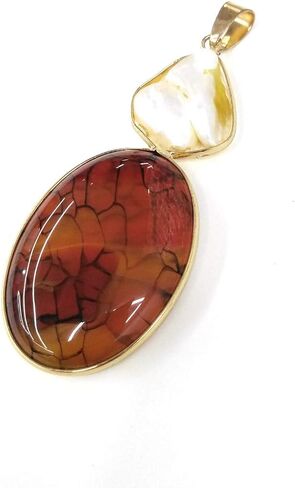 LE SKY natural stone pendants irregular freshwater pearl and purple agate pendants for jewelry making 31X76mm (2 PCS). in Saudi Arabia