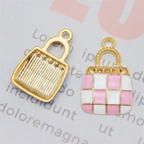 Julie Wang 60pcs مختلط مينا سبيكة سبيكة الموضة سحر أسود أزرق اللون الوردي لسلسلة مفاتيح المجوهرات صنع ملحقات DIY الحرفية in Kuwait