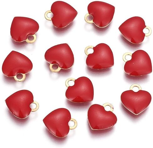 Liqunsweet 10 PCS Black Heart Monicel Brass Charms Sweet Love Charms for Valentine's Diy Diy Jewelry Bracelet Neckleace Craft Craft Decoration in Kuwait