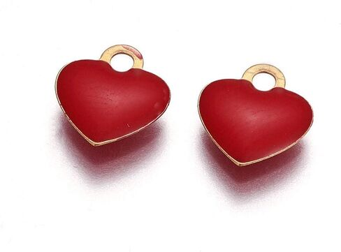 Liqunsweet 10 PCS Black Heart Monicel Brass Charms Sweet Love Charms for Valentine's Diy Diy Jewelry Bracelet Neckleace Craft Craft Decoration in Kuwait