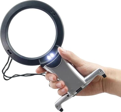 ARSUK Magnifying Glasses with Light, Hands-Free Neck Magnifier for Reading Sewing Cross Stitching Needlework Crafts Hobby Jewelry Repair, 2X 6X Magnification Hanging Cord & Desk Stand in Kuwait