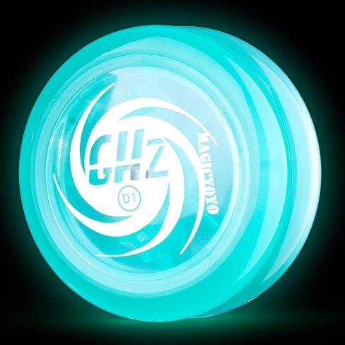 MAGICYOYO D1 GHZ Beginner Yoyo for Kids, Starter Yoyos Glow in The Dark, Auto Return Yo yo for Kids, Responsive Yoyo for 2a Looping Trick, Kids Yo-yo with 6 Yoyo Strings (Glow Blue) in Kuwait